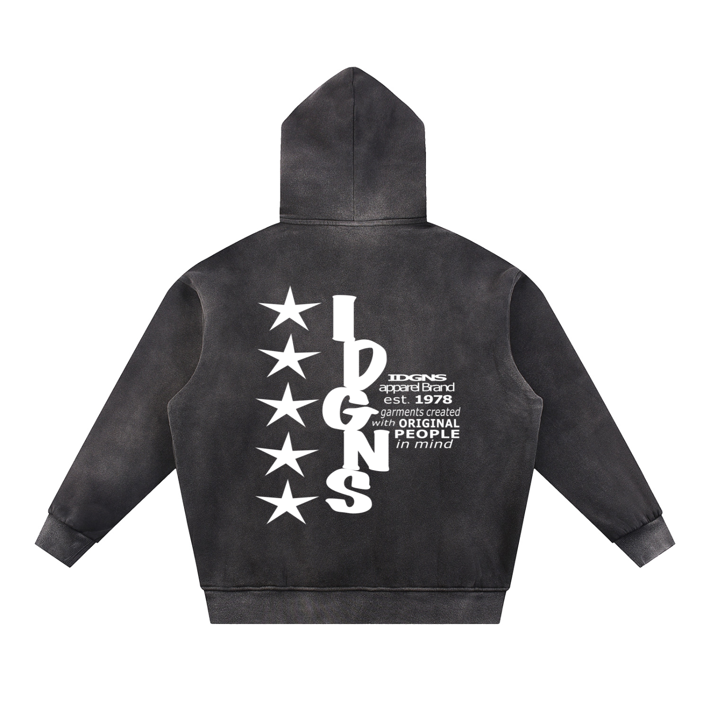 IDGNS TRADITION Sun Fade Contrast Tape Fleece Hoodie ODMPOD