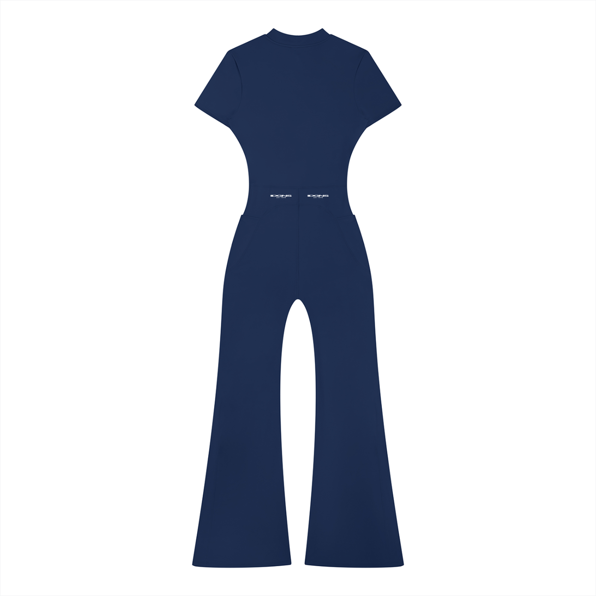 IDGNS Women’s Tight Flared Leg Quarter-Zip Jumpsuit