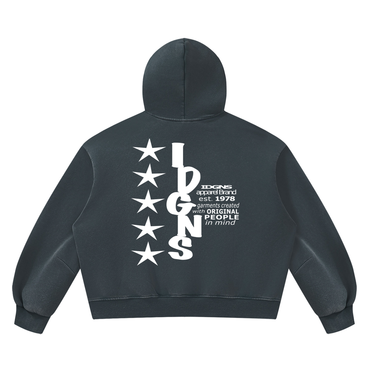 IDGNS Vintage Wash Boxy Fleece Hoodie