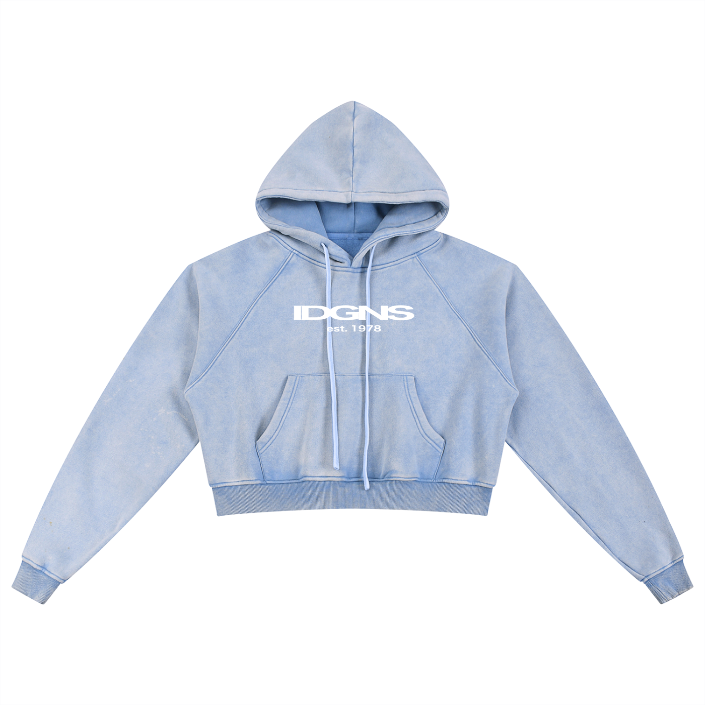 IDGNS WOMEN'S Snow Washed Cropped Hoodie IDGNS