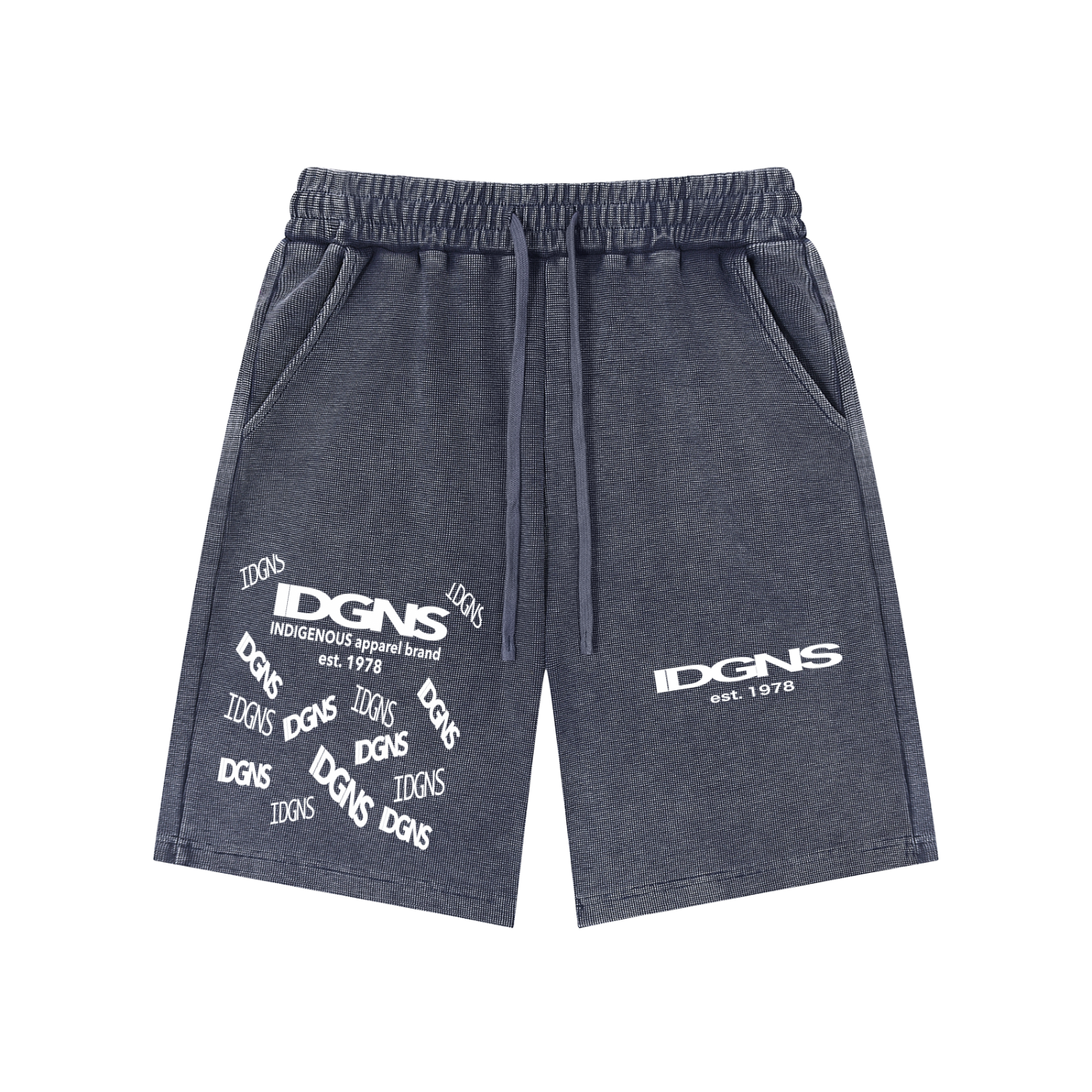 IDGNS Unisex Mineral Wash Waffle Knit Shorts IDGNS
