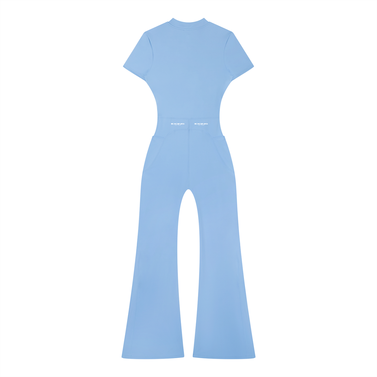 IDGNS Women’s Tight Flared Leg Quarter-Zip Jumpsuit