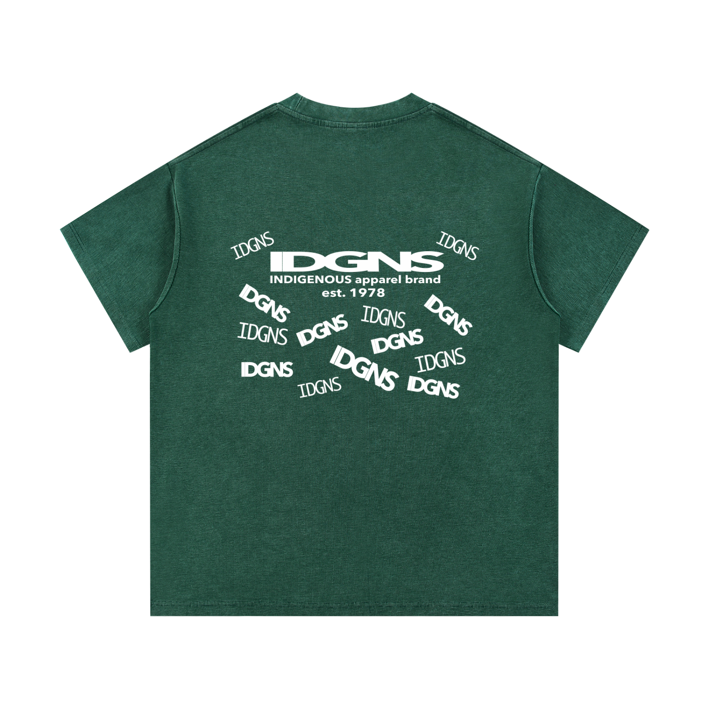 IDGNS Unisex Mineral Wash Waffle Knit T-Shirt IDGNS