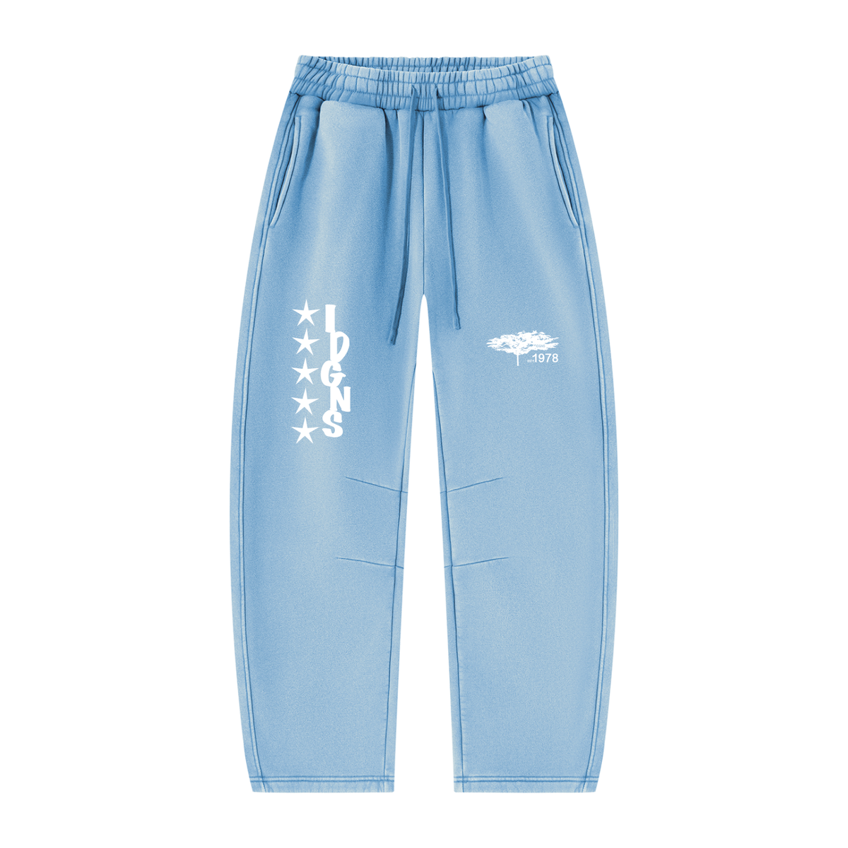 IDGNS Vintage Wash Barrel Leg Fleece Sweatpants