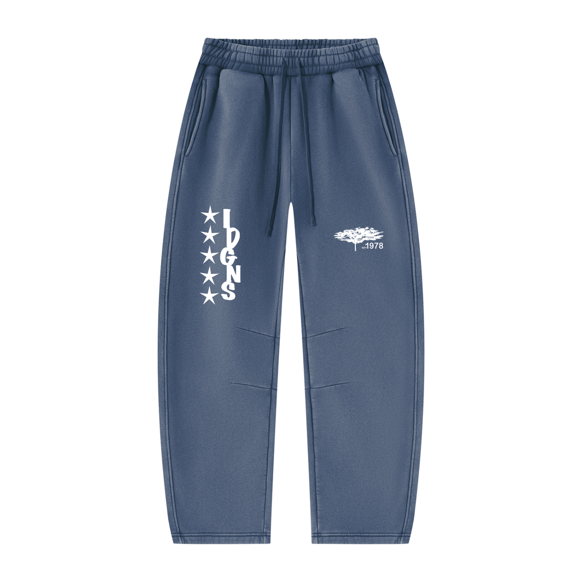 IDGNS Vintage Wash Barrel Leg Fleece Sweatpants