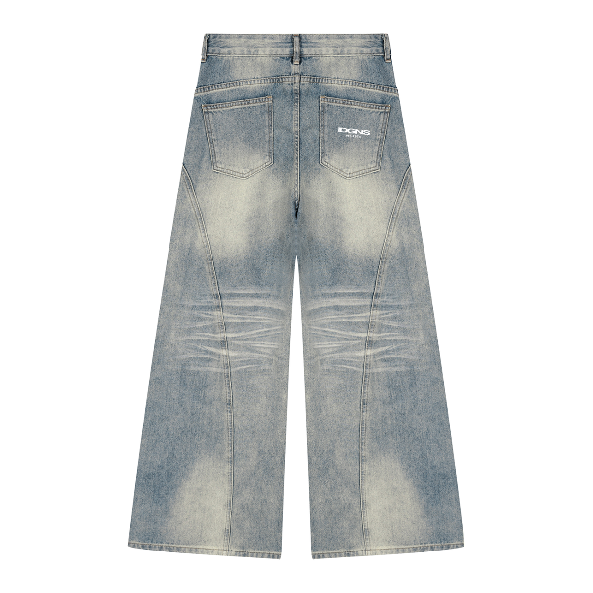 IDGNS Women’s Vintage Wash Wide Leg Denim Jeans