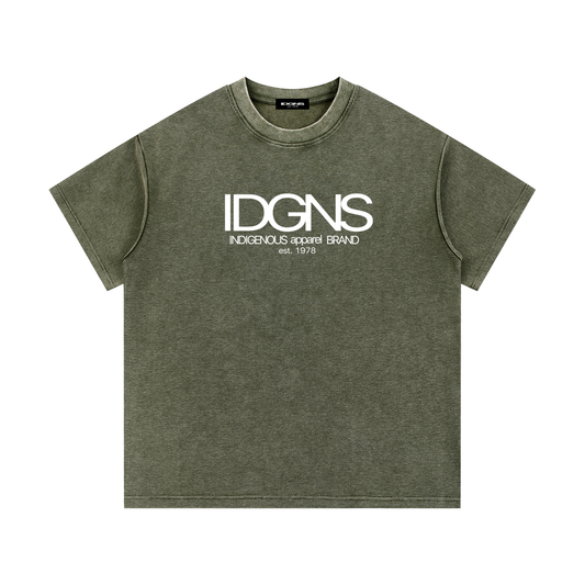 IDGNS Unisex Mineral Wash Waffle Knit T-Shirt IDGNS