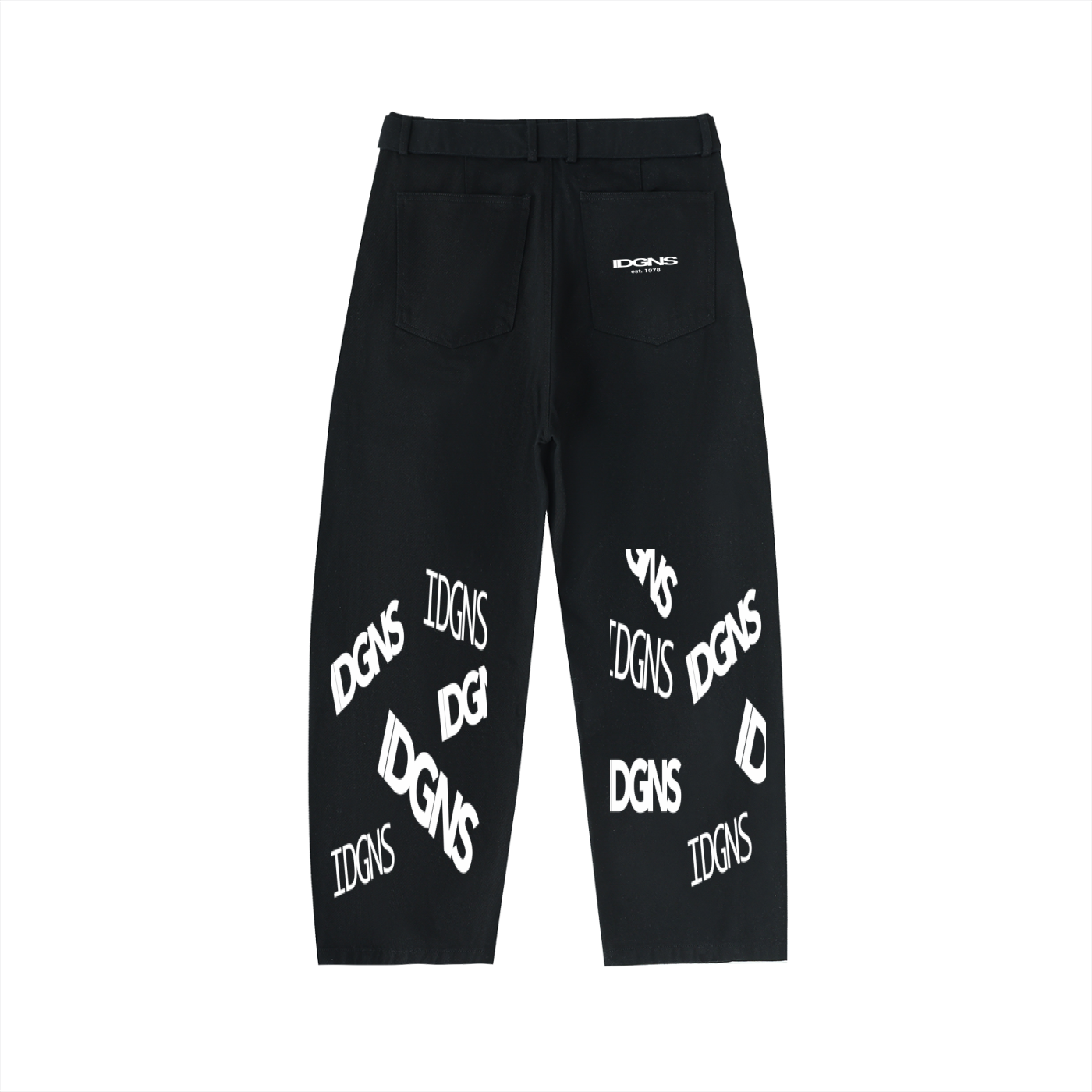 IDGNS WOMEN Belted Barrel-leg Chino Pants IDGNS