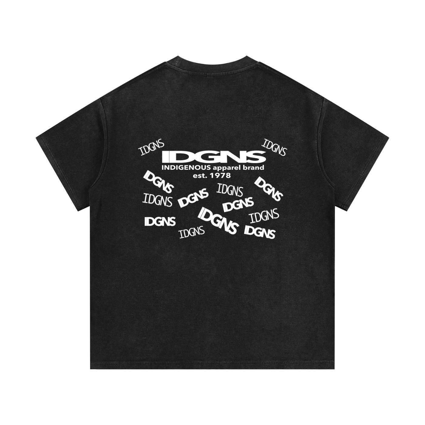 IDGNS Unisex Mineral Wash Waffle Knit T-Shirt IDGNS