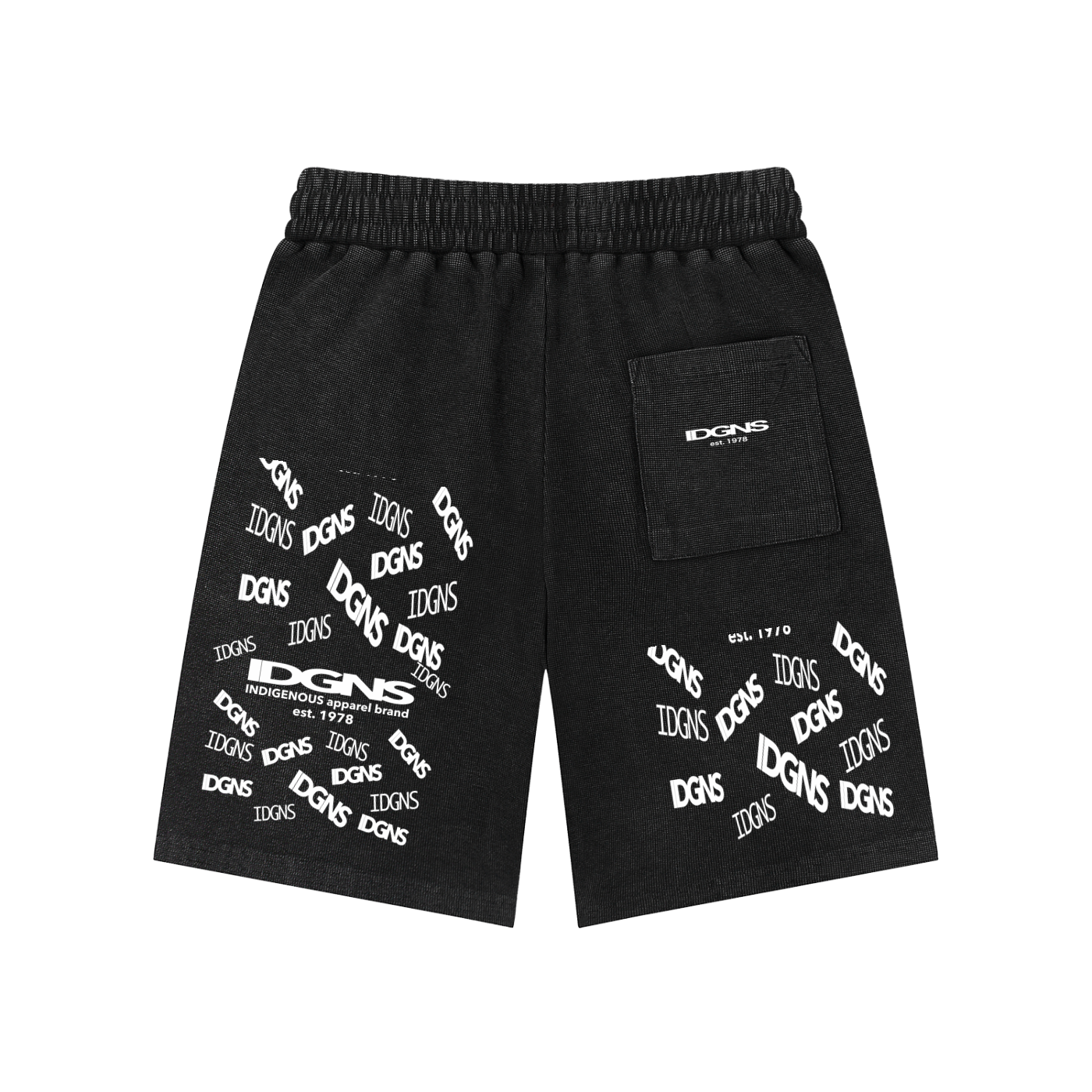 IDGNS Unisex Mineral Wash Waffle Knit Shorts IDGNS