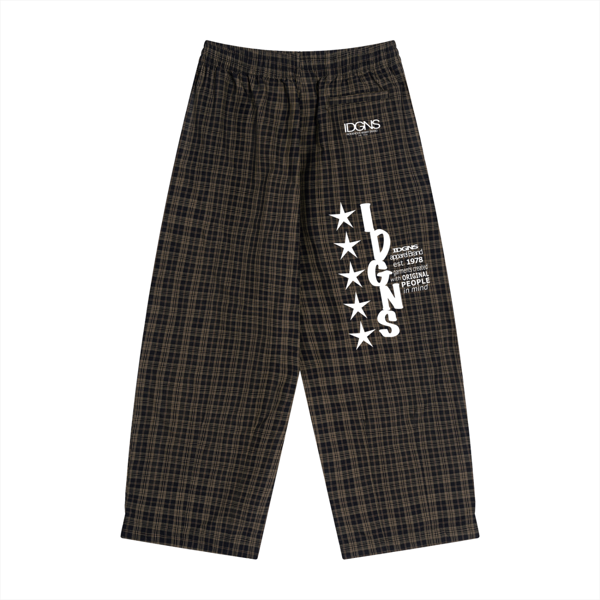 Unisex Plaid Wide Leg Pants