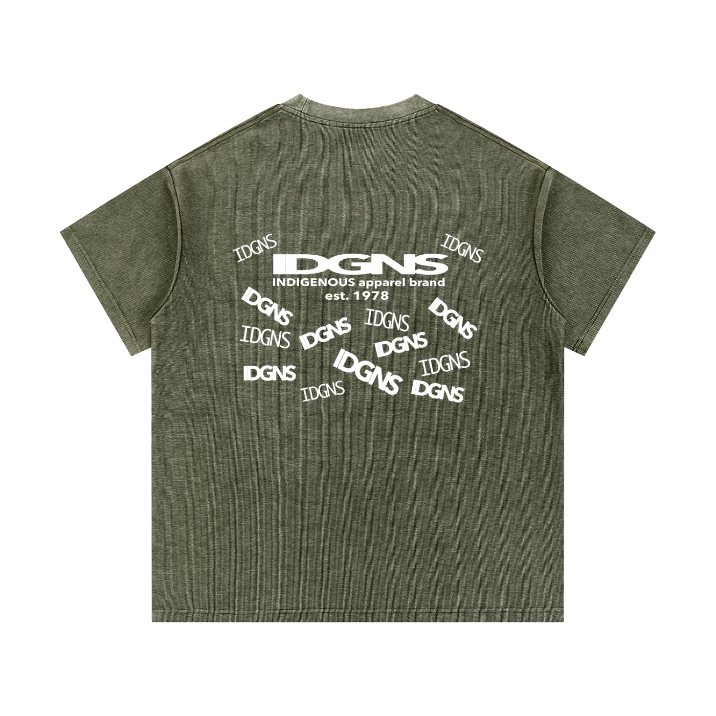 IDGNS Unisex Mineral Wash Waffle Knit T-Shirt IDGNS