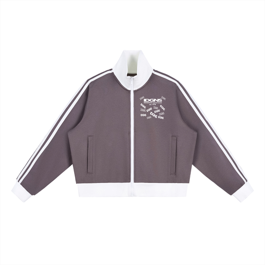 IDGNS WOMEN'S Side Stripe Fleece Cropped Track Jacket IDGNS