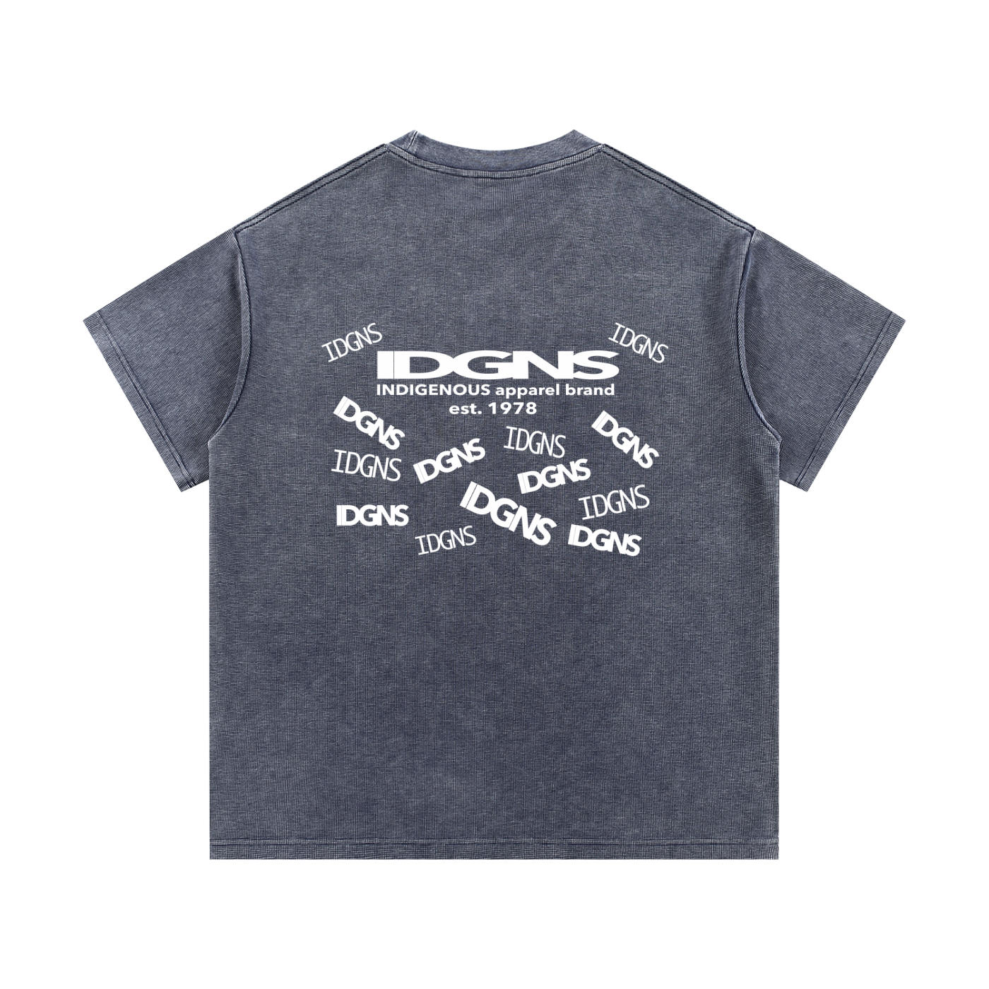 IDGNS Unisex Mineral Wash Waffle Knit T-Shirt IDGNS