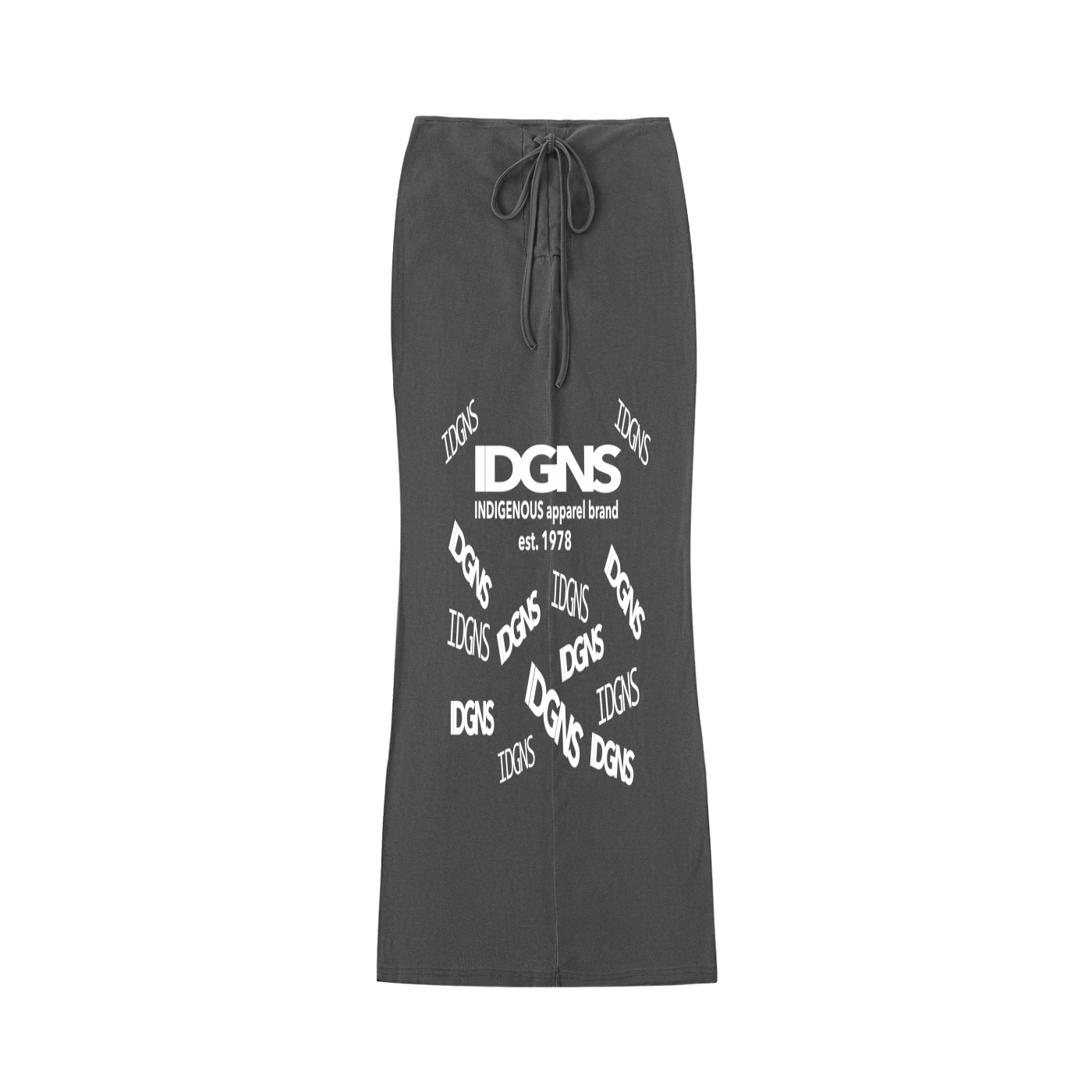 Dyed Washed Drawstring Maxi Skirt IDGNS