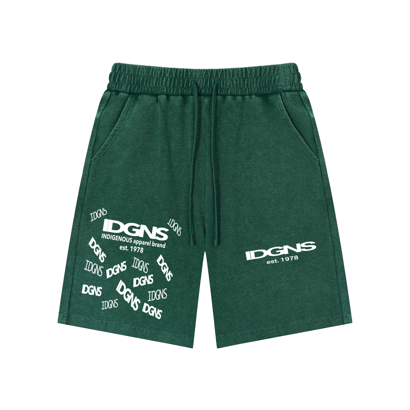 IDGNS Unisex Mineral Wash Waffle Knit Shorts IDGNS