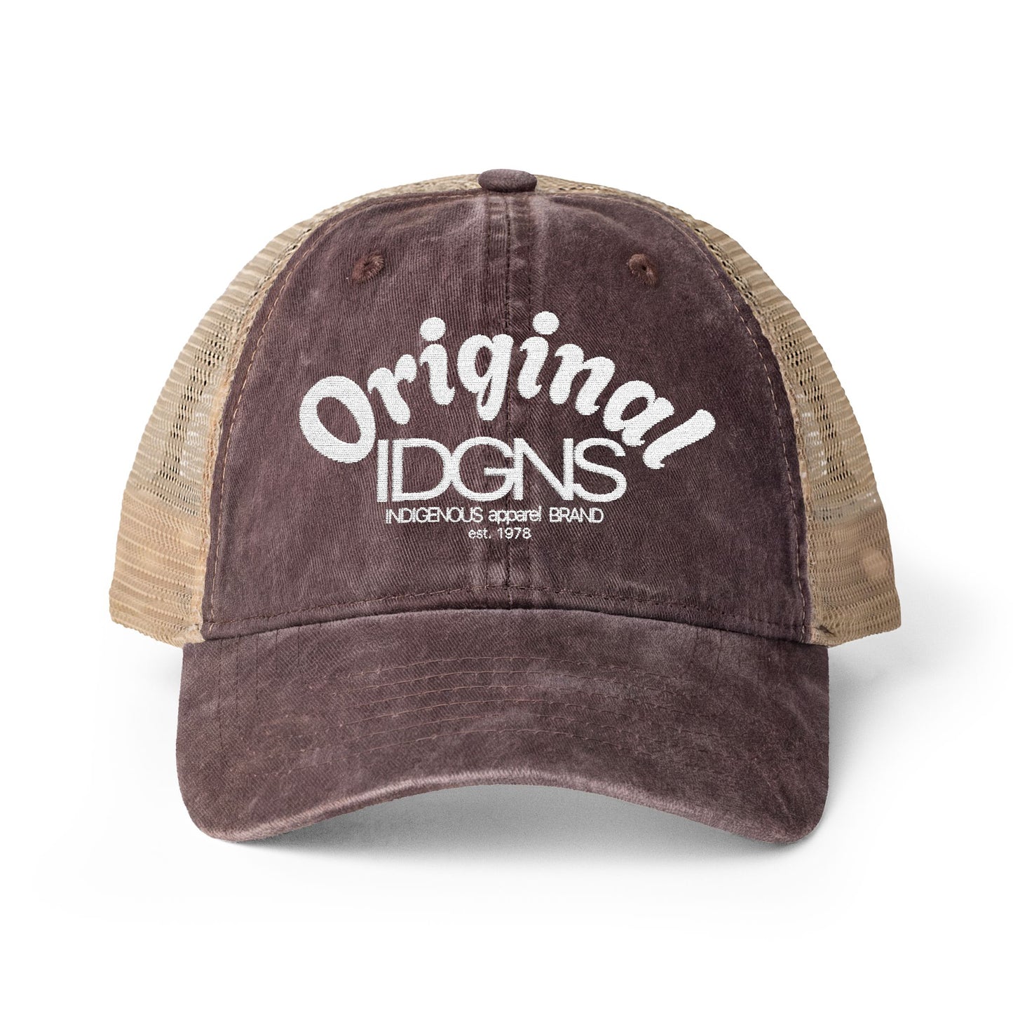IDGNS Women's Embroided Washed Mesh-Back Cap