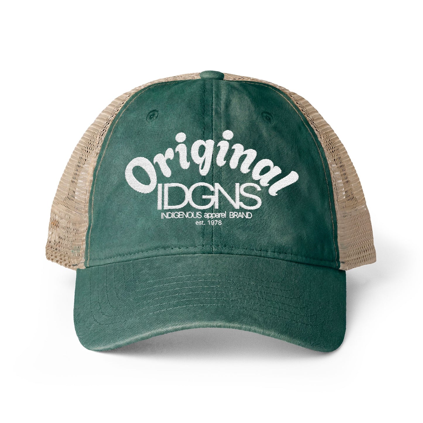IDGNS Women's Embroided Washed Mesh-Back Cap