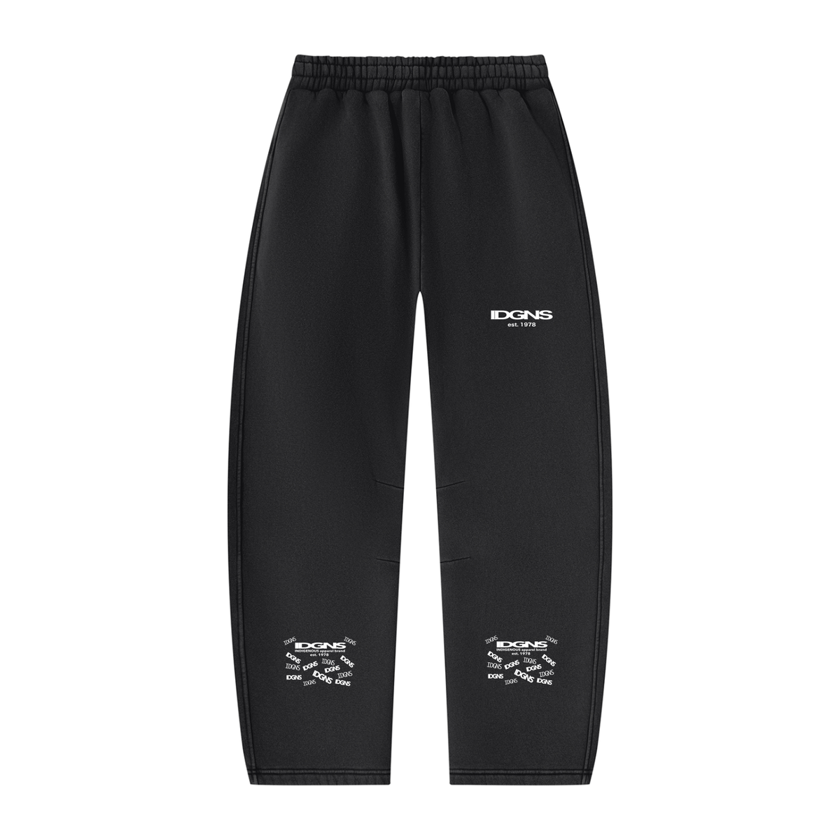 IDGNS Vintage Wash Barrel Leg Fleece Sweatpants
