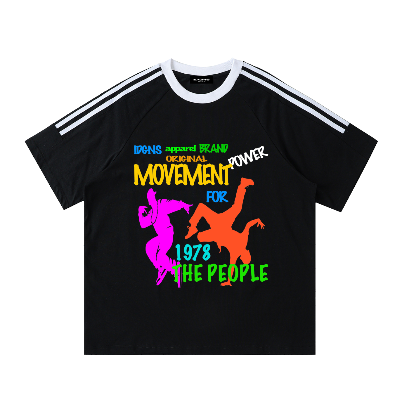 IDGNS Movement for THE PEOPLE Limted EDITION Contrast Tape Crewneck Cotton T-Shirt IDGNS