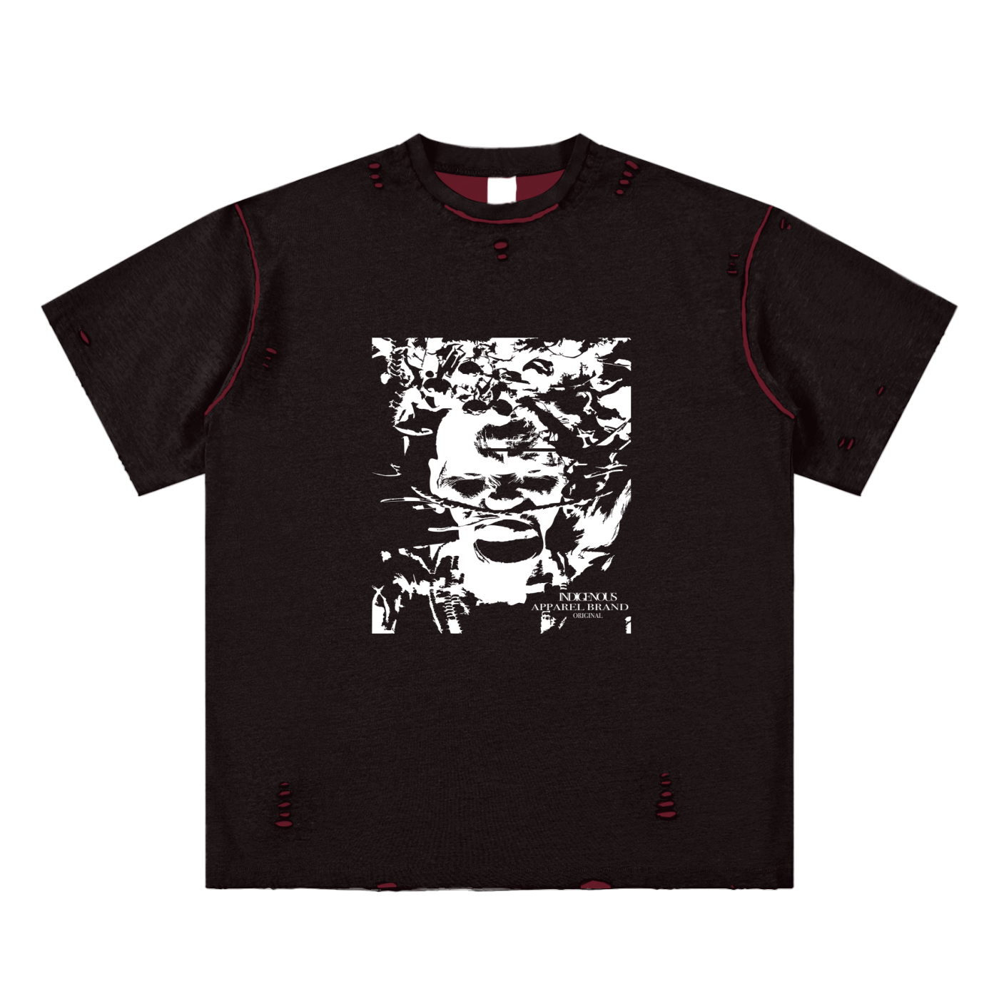 IDGNS 2026 INDIGENOUS WORLD Graphic Hand-frayed Reversible T-shirt IDGNS