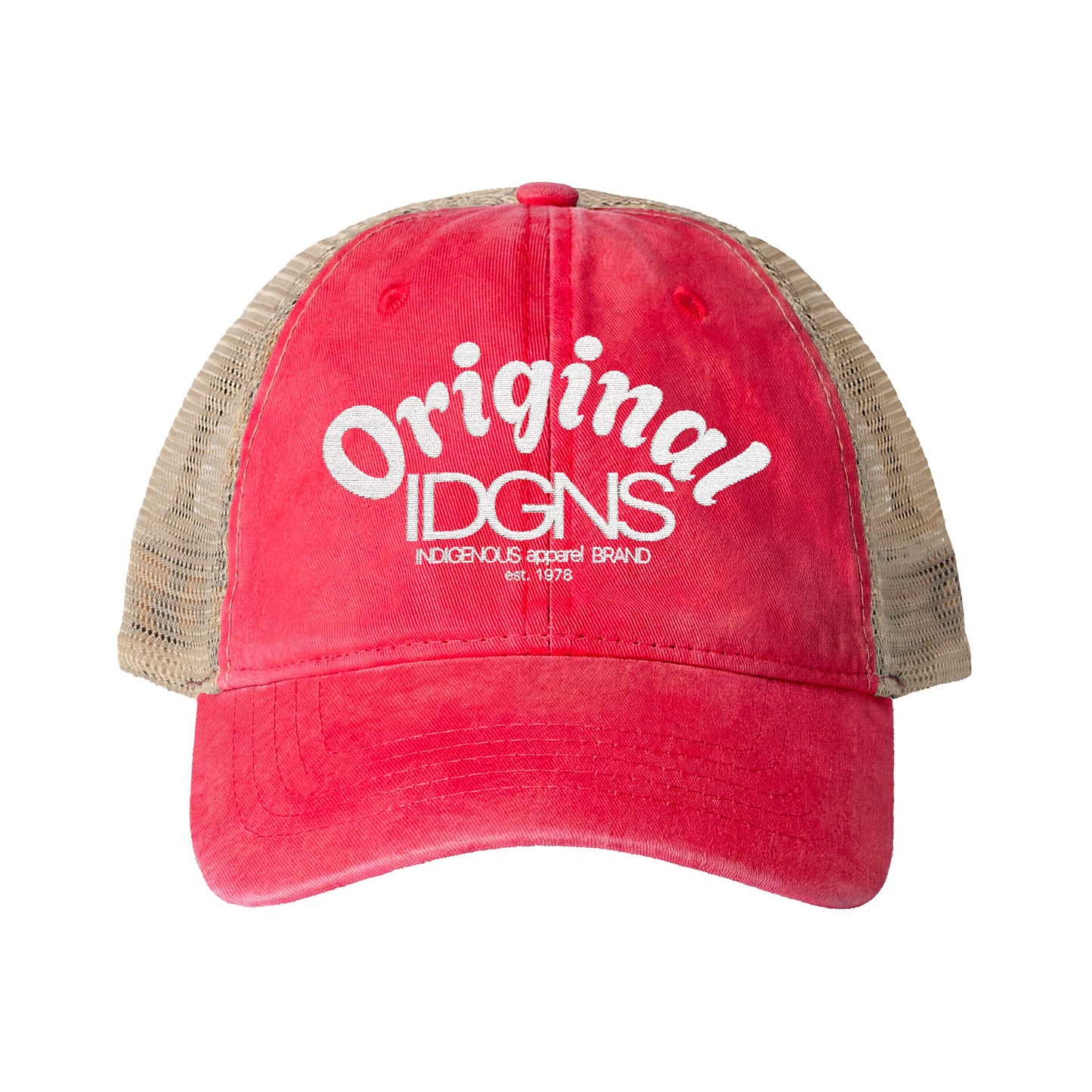 IDGNS Women's Embroided Washed Mesh-Back Cap