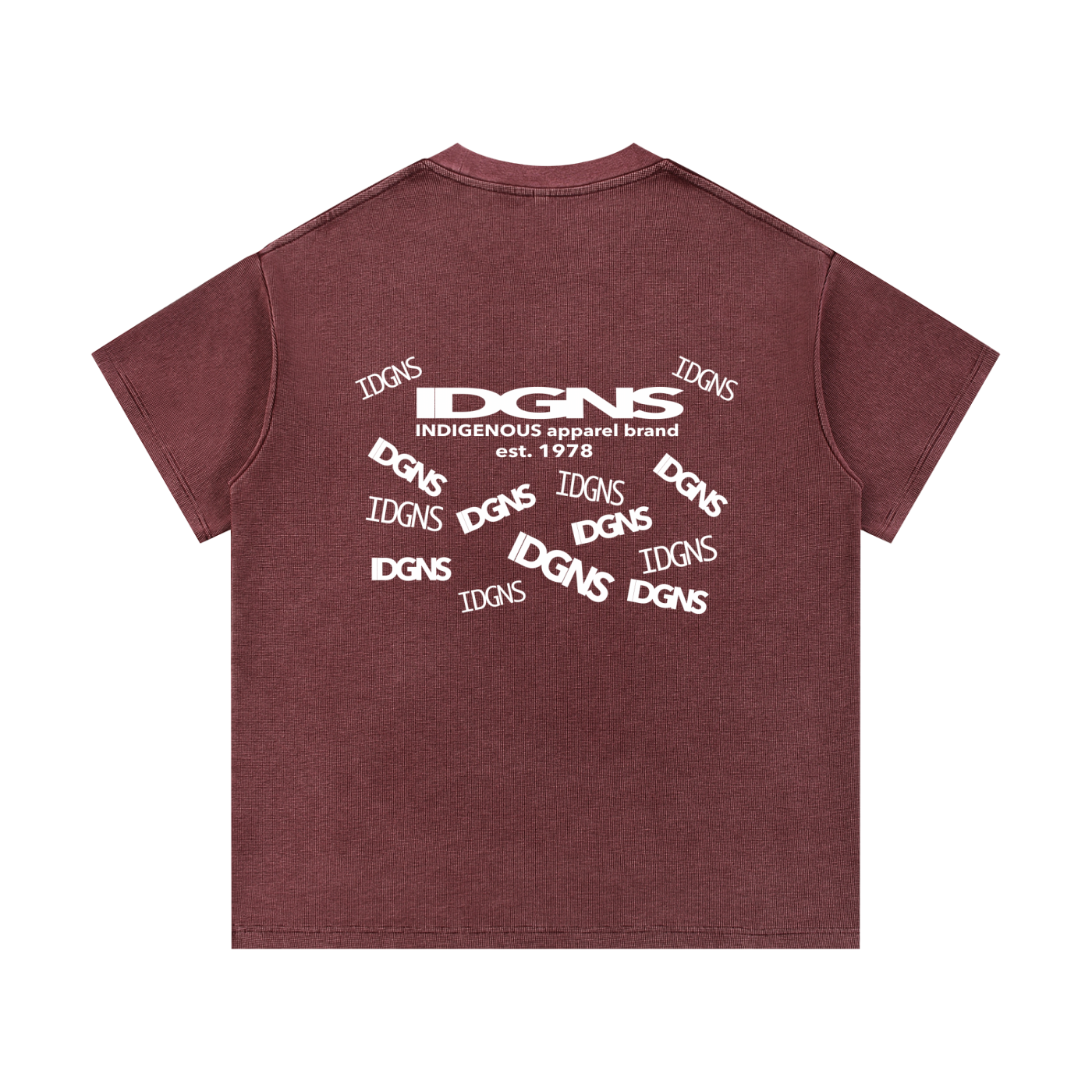 IDGNS Unisex Mineral Wash Waffle Knit T-Shirt IDGNS