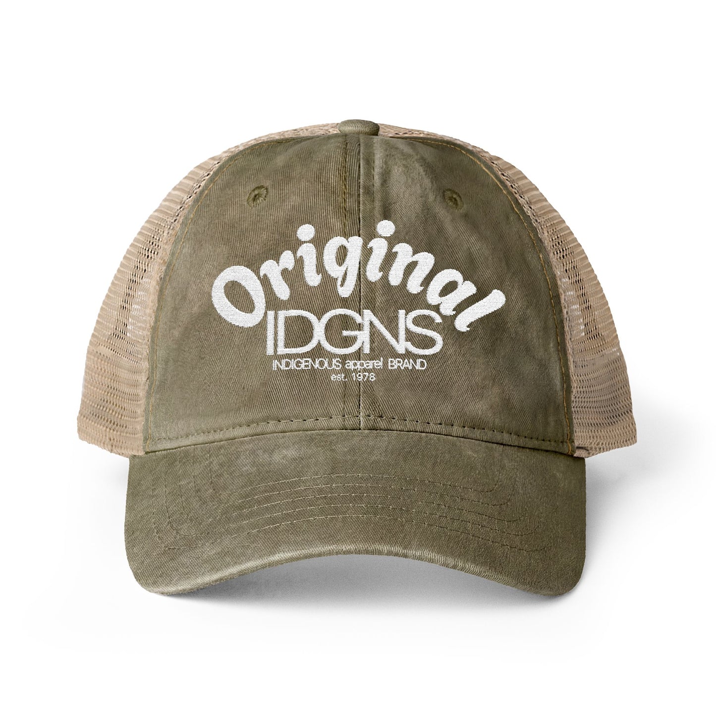IDGNS Women's Embroided Washed Mesh-Back Cap