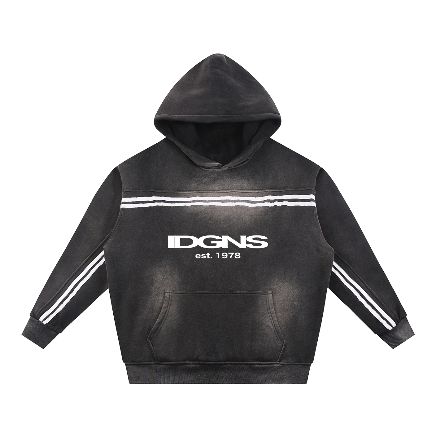 IDGNS TRADITION Sun Fade Contrast Tape Fleece Hoodie ODMPOD