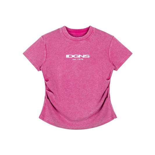 IDGNS WOMEN'S Vintage Washed Bodycon Cotton T-Shirt IDGNS