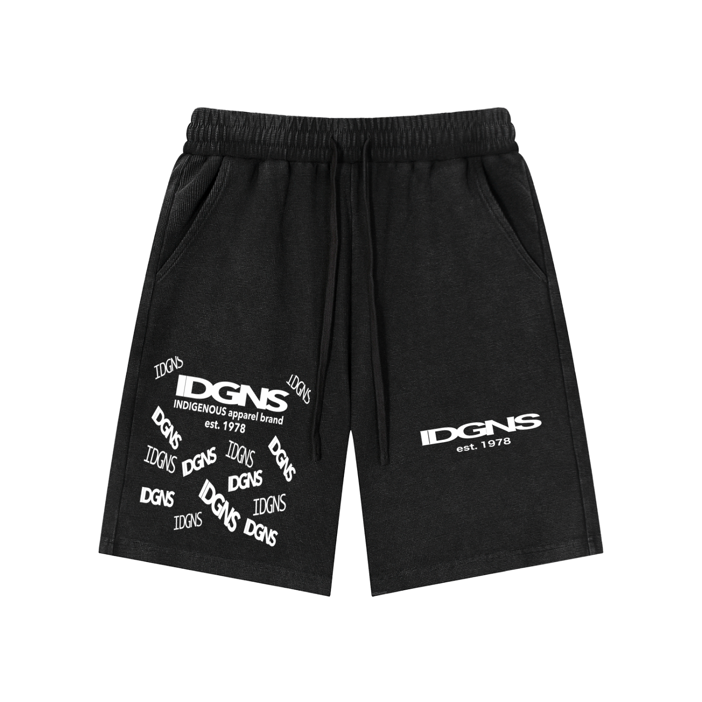 IDGNS Unisex Mineral Wash Waffle Knit Shorts IDGNS