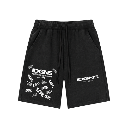 IDGNS Unisex Mineral Wash Waffle Knit Shorts IDGNS
