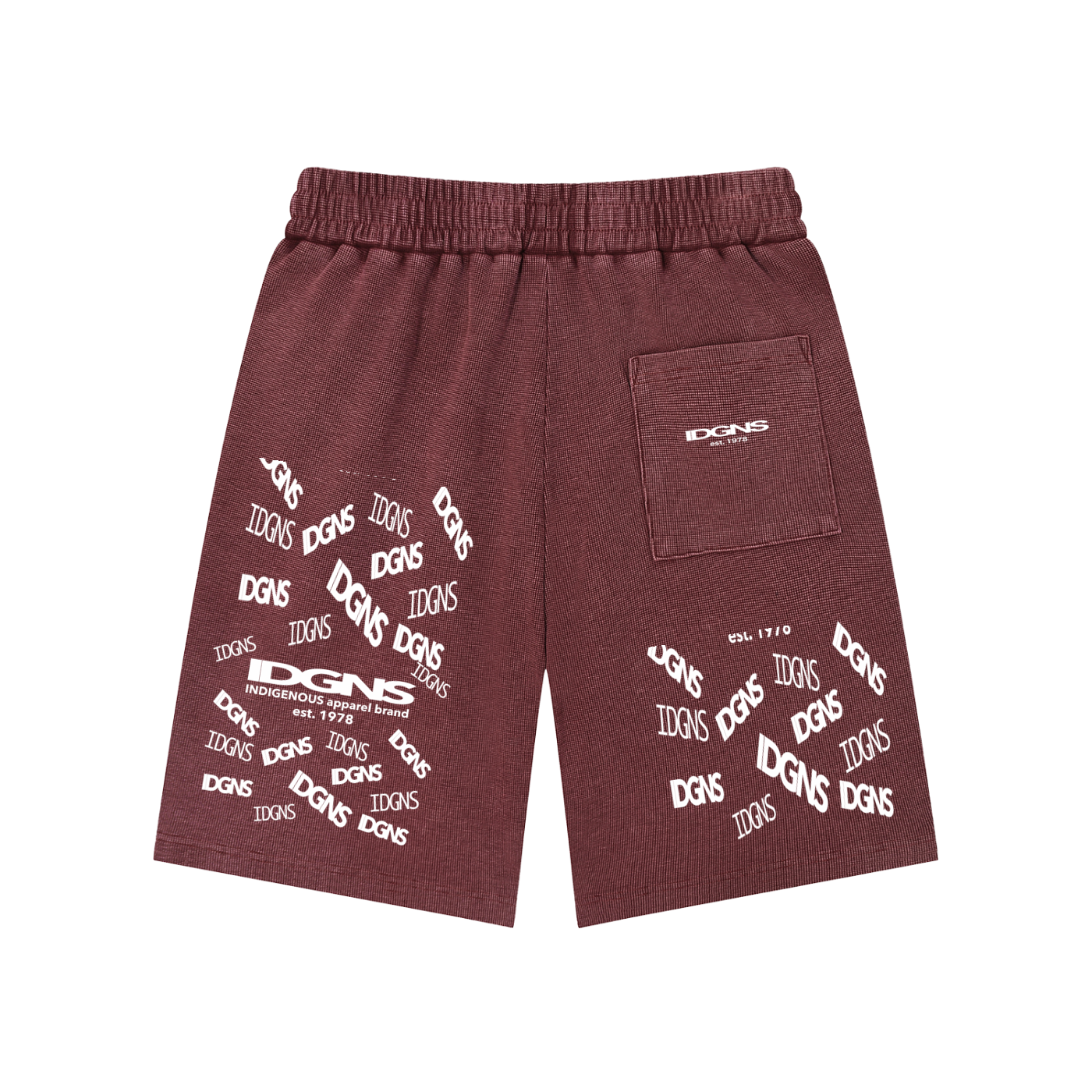 IDGNS Unisex Mineral Wash Waffle Knit Shorts IDGNS