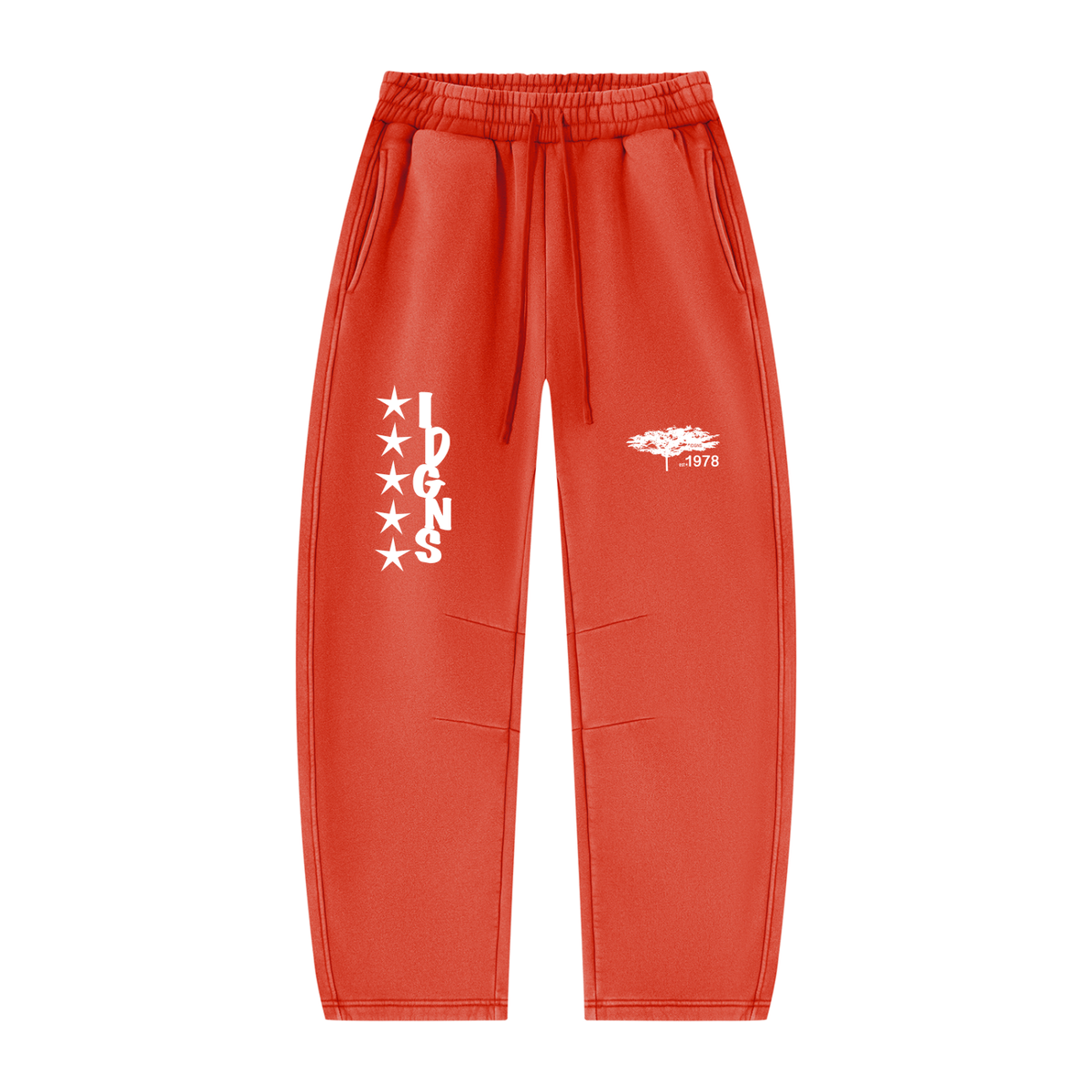 IDGNS Vintage Wash Barrel Leg Fleece Sweatpants