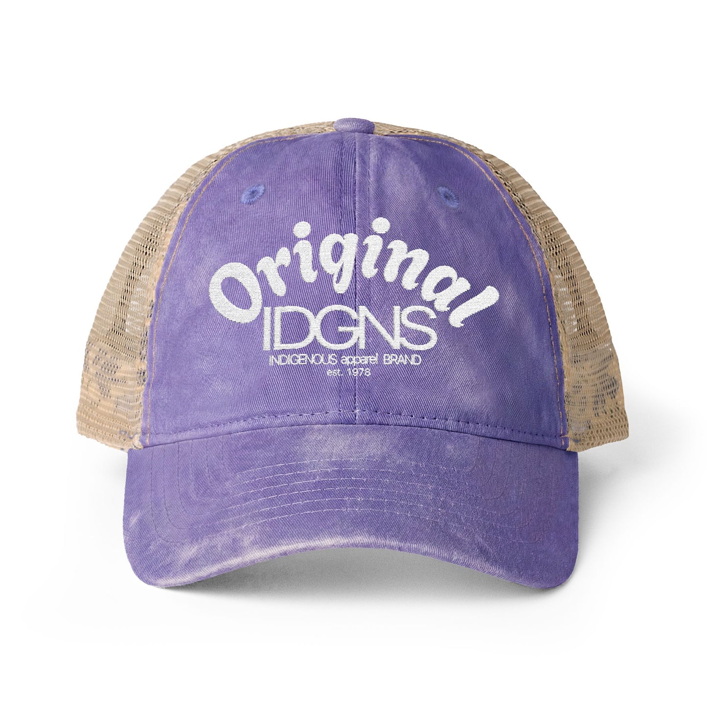 IDGNS Women's Embroided Washed Mesh-Back Cap