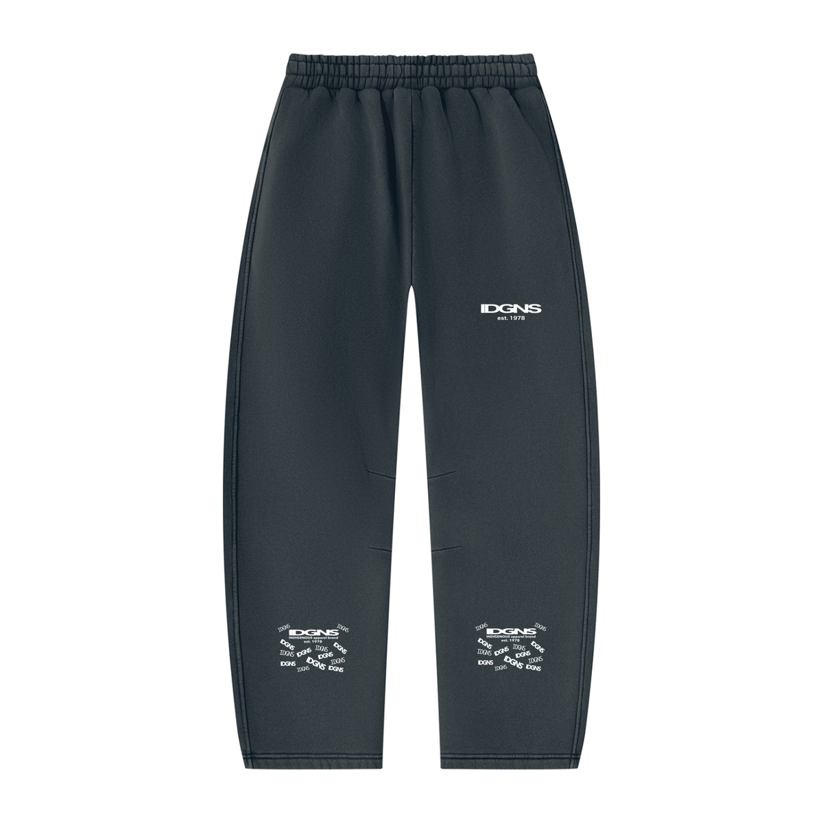 IDGNS Vintage Wash Barrel Leg Fleece Sweatpants