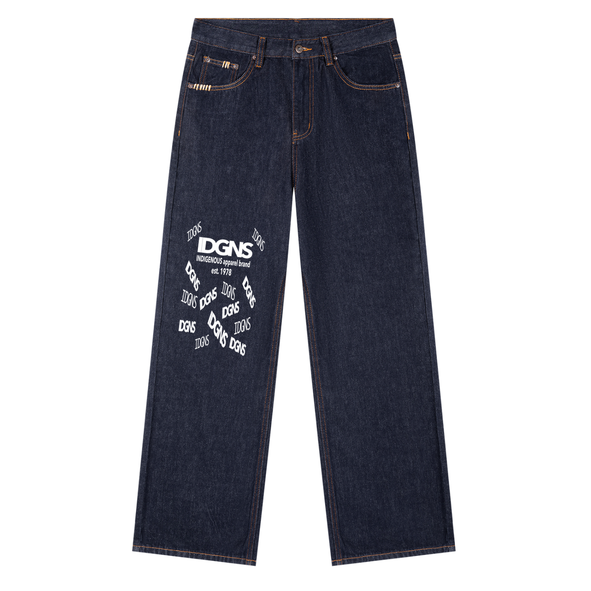 IDGNS Men Heavyweight Straight Leg Denim Jeans