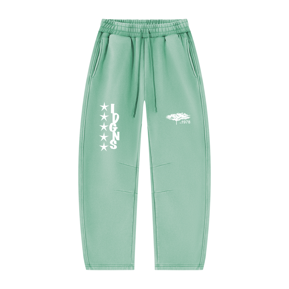 IDGNS Vintage Wash Barrel Leg Fleece Sweatpants