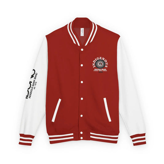 Letterman Jacket — Retro IDGNS Logo Varsity Jacket (Red & White) Printify