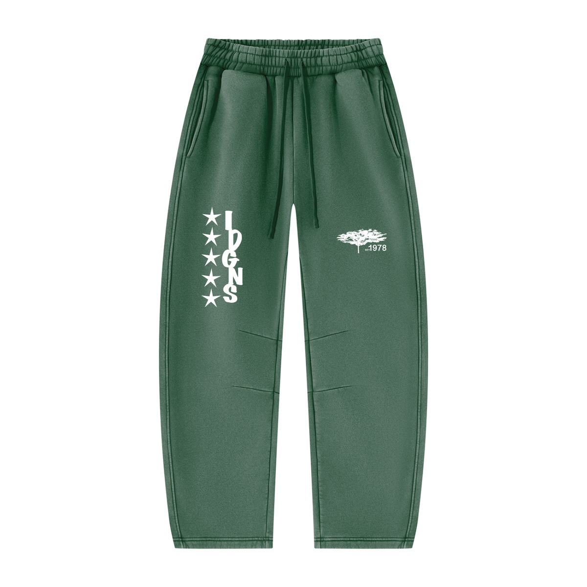 IDGNS Vintage Wash Barrel Leg Fleece Sweatpants