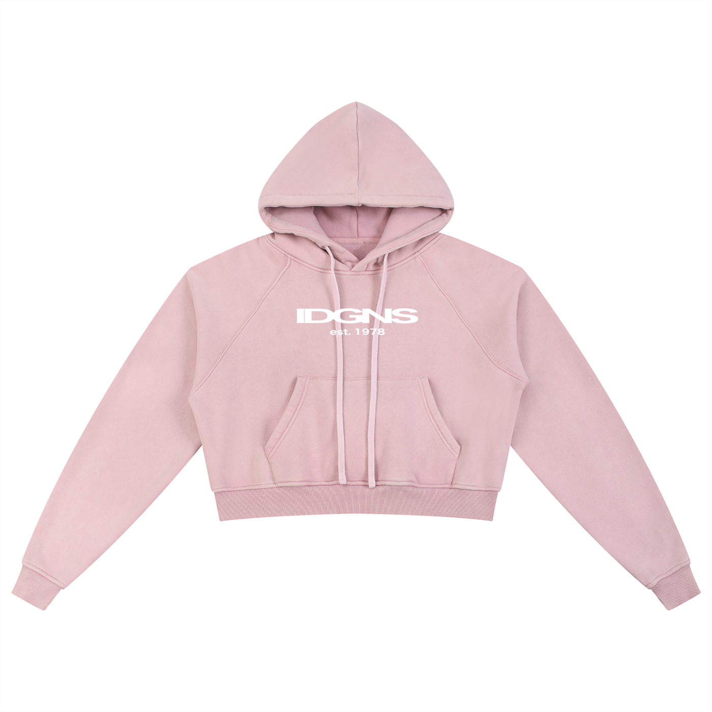 IDGNS WOMEN'S Snow Washed Cropped Hoodie IDGNS