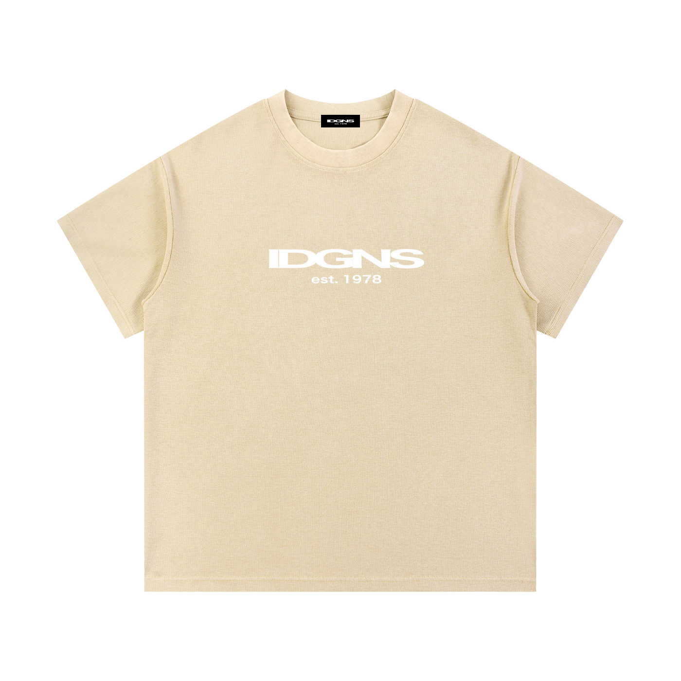 IDGNS Unisex Mineral Wash Waffle Knit T-Shirt IDGNS