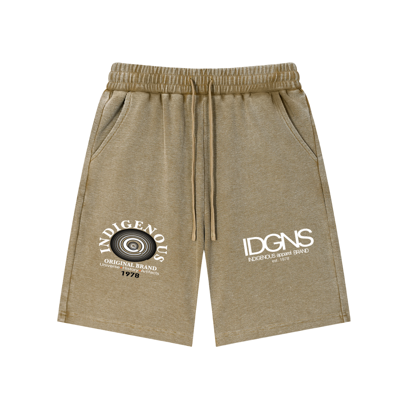 IDGNS Unisex Mineral Wash Waffle Knit Shorts IDGNS