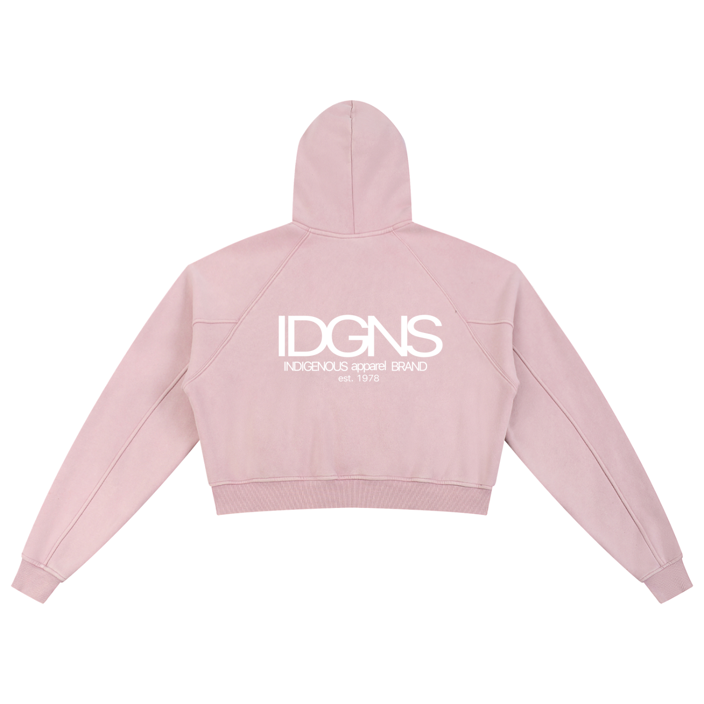 IDGNS WOMEN'S Snow Washed Cropped Hoodie IDGNS