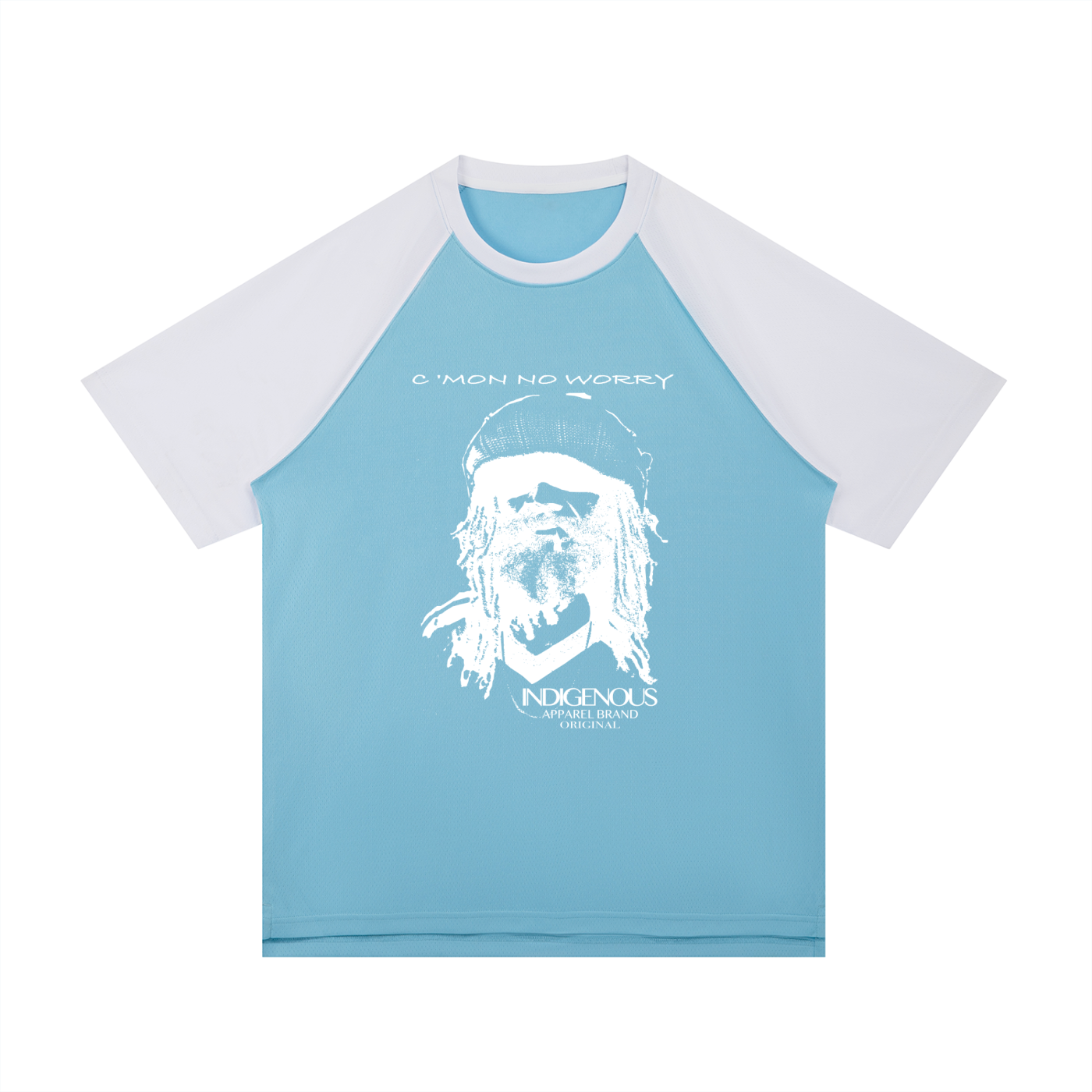 IDGNS C' MON NO WORRY Contrast Raglan Sleeve Mesh T-Shirt IDGNS