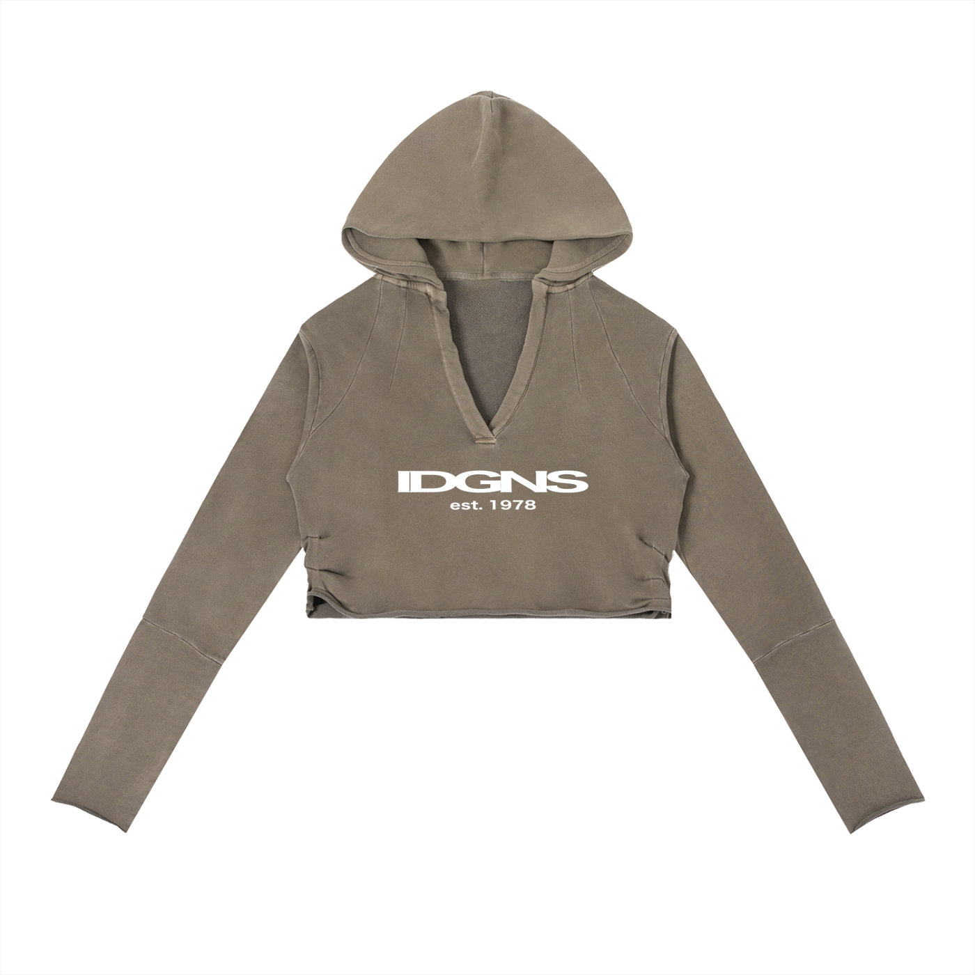 IDGNS WOMEN'S Vintage Washed Raw Edge Hoodie ODMPOD