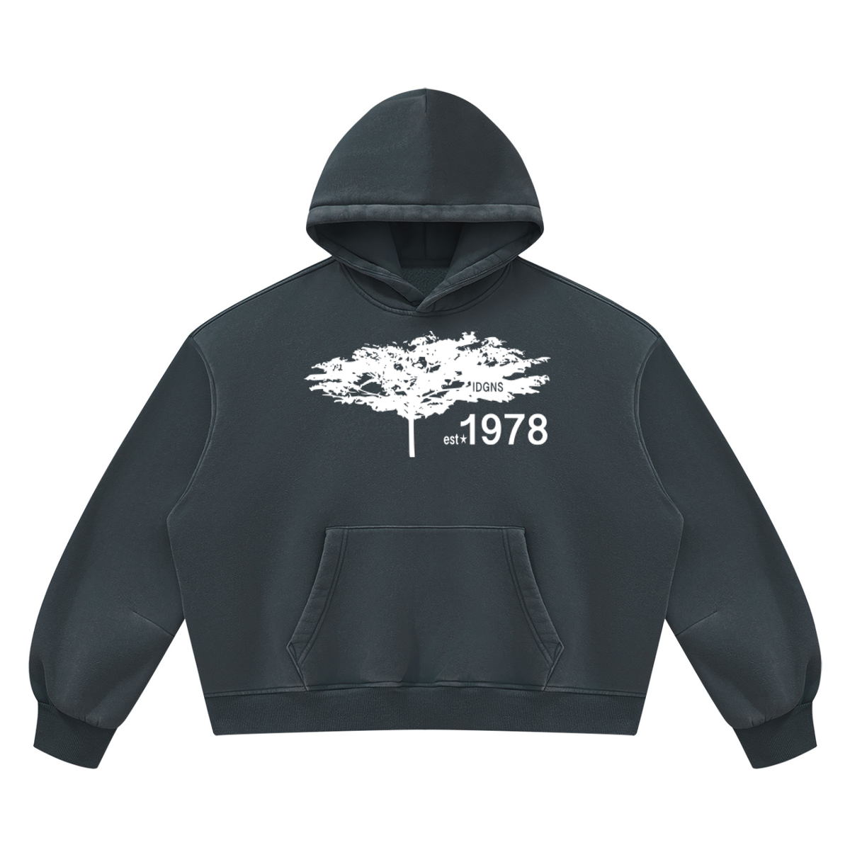 IDGNS Vintage Wash Boxy Fleece Hoodie
