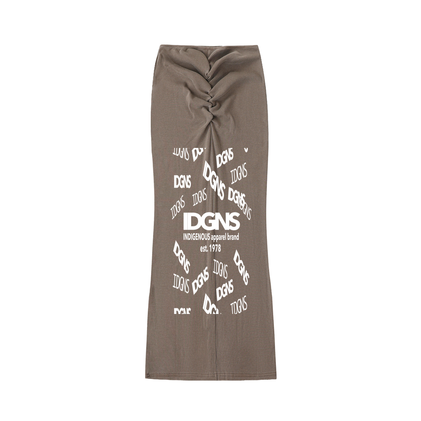 Dyed Washed Drawstring Maxi Skirt IDGNS