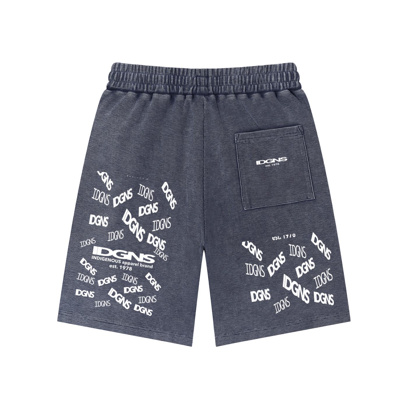 IDGNS Unisex Mineral Wash Waffle Knit Shorts IDGNS