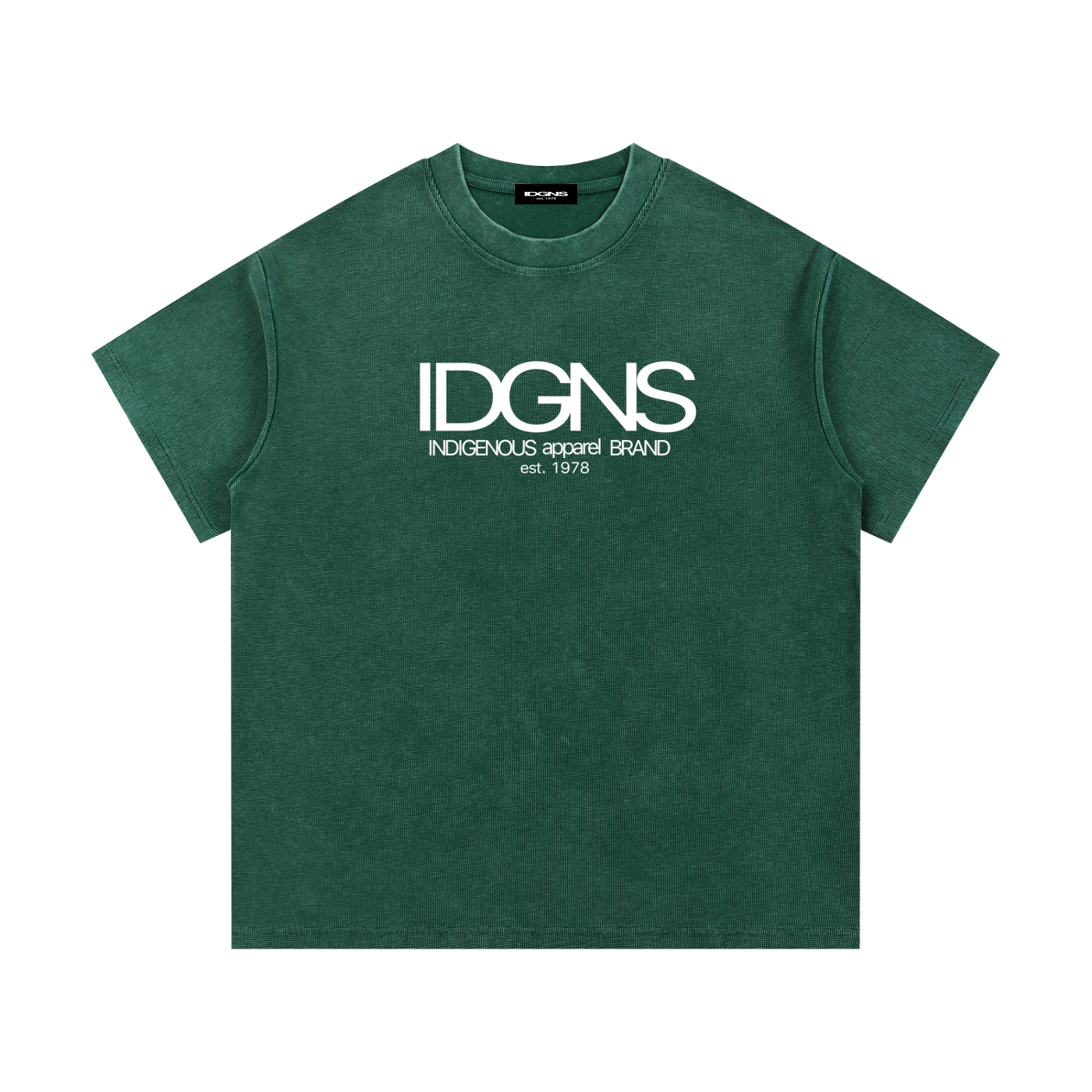 IDGNS Unisex Mineral Wash Waffle Knit T-Shirt IDGNS